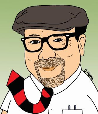 A graphic of Craig Newmark.