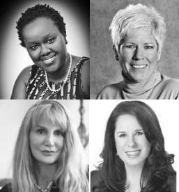 A headshots of four women: Susan Estrada, Dorcas Muthoni, Tracy LaQuey Parker and Yvonne Marie Andres.