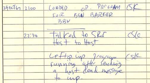 Arpanet First Message Log